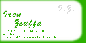 iren zsuffa business card